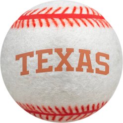 Littlearth NCAA Tough Chewer Baseball Dog Toy, Texas Longhorns