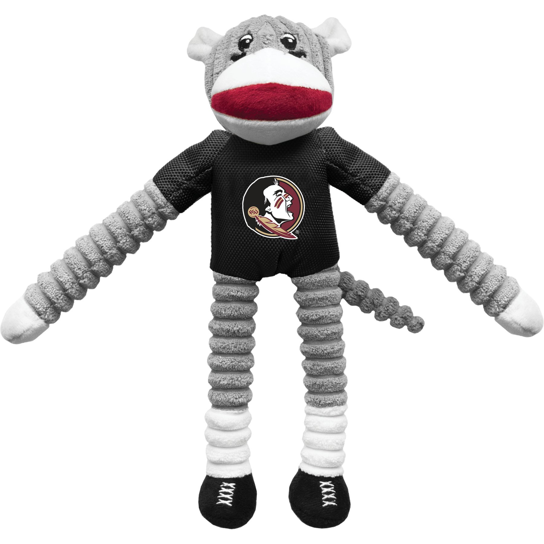 Littlearth NCAA Sock Monkey Dog Chew Toy, Florida State Seminoles