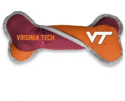 Littlearth NCAA Tug Bone with Squeaker Dog Toy, Virginia Tech Hokies