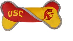 Littlearth NCAA Tug Bone with Squeaker Dog Toy, USC Trojans