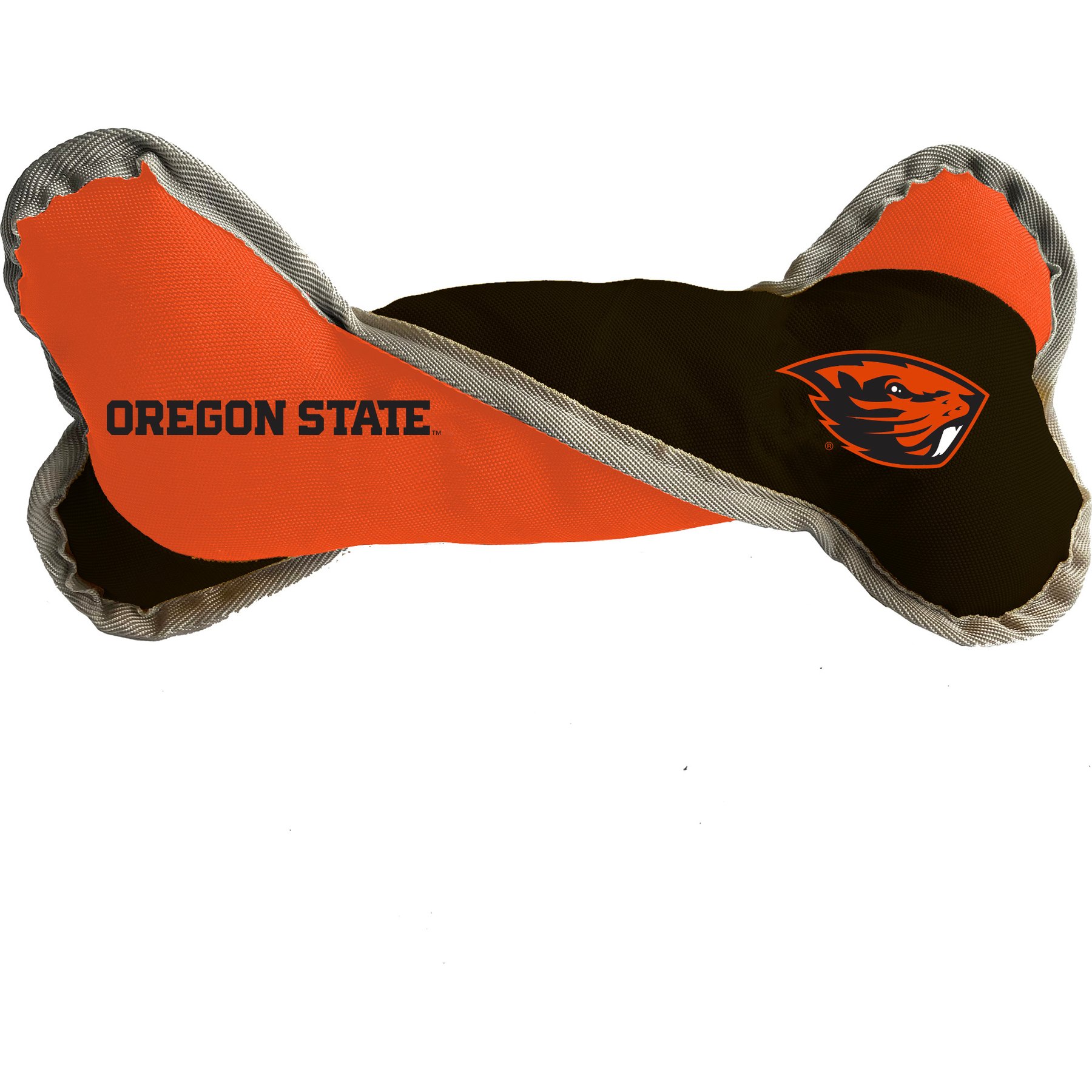 Littlearth NCAA Tug Bone with Squeaker Dog Toy, Oregon State Beavers