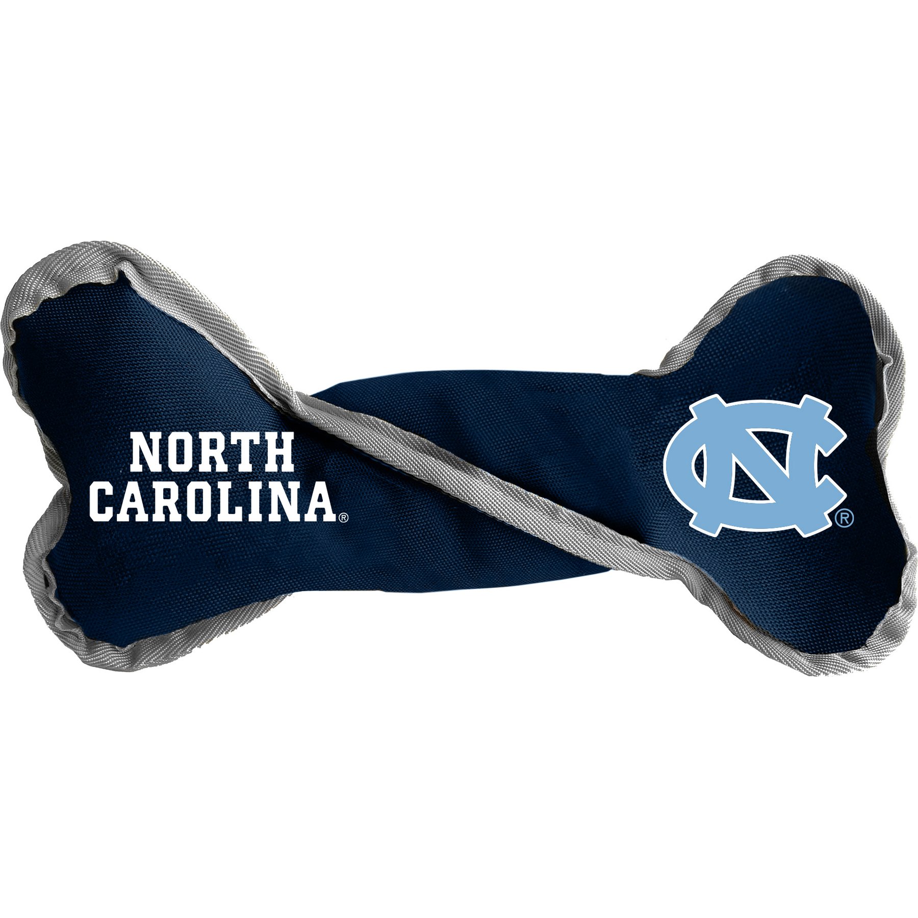 Littlearth NCAA Tug Bone with Squeaker Dog Toy, North Carolina Tar Heels