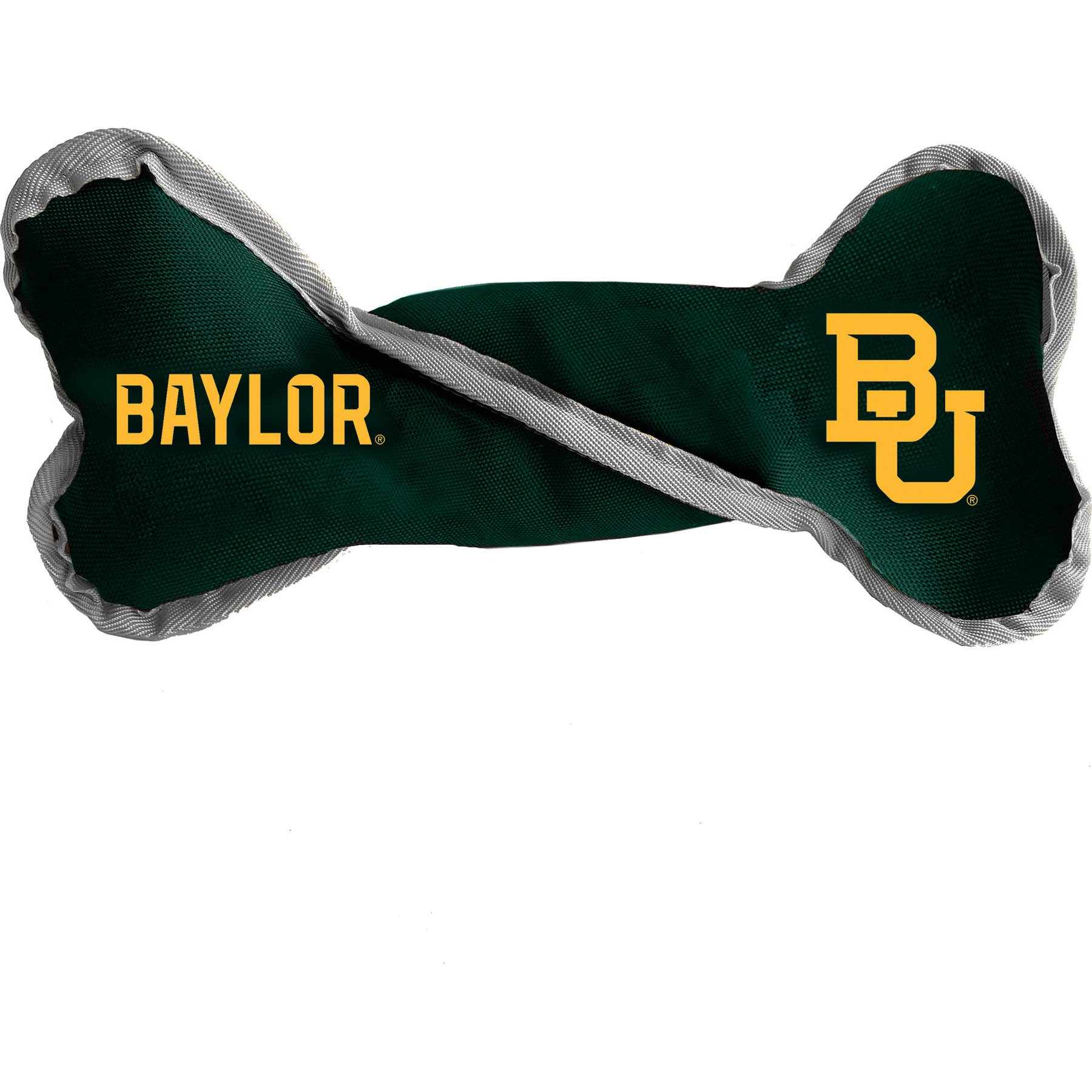 Littlearth NCAA Tug Bone with Squeaker Dog Toy, Baylor Bears