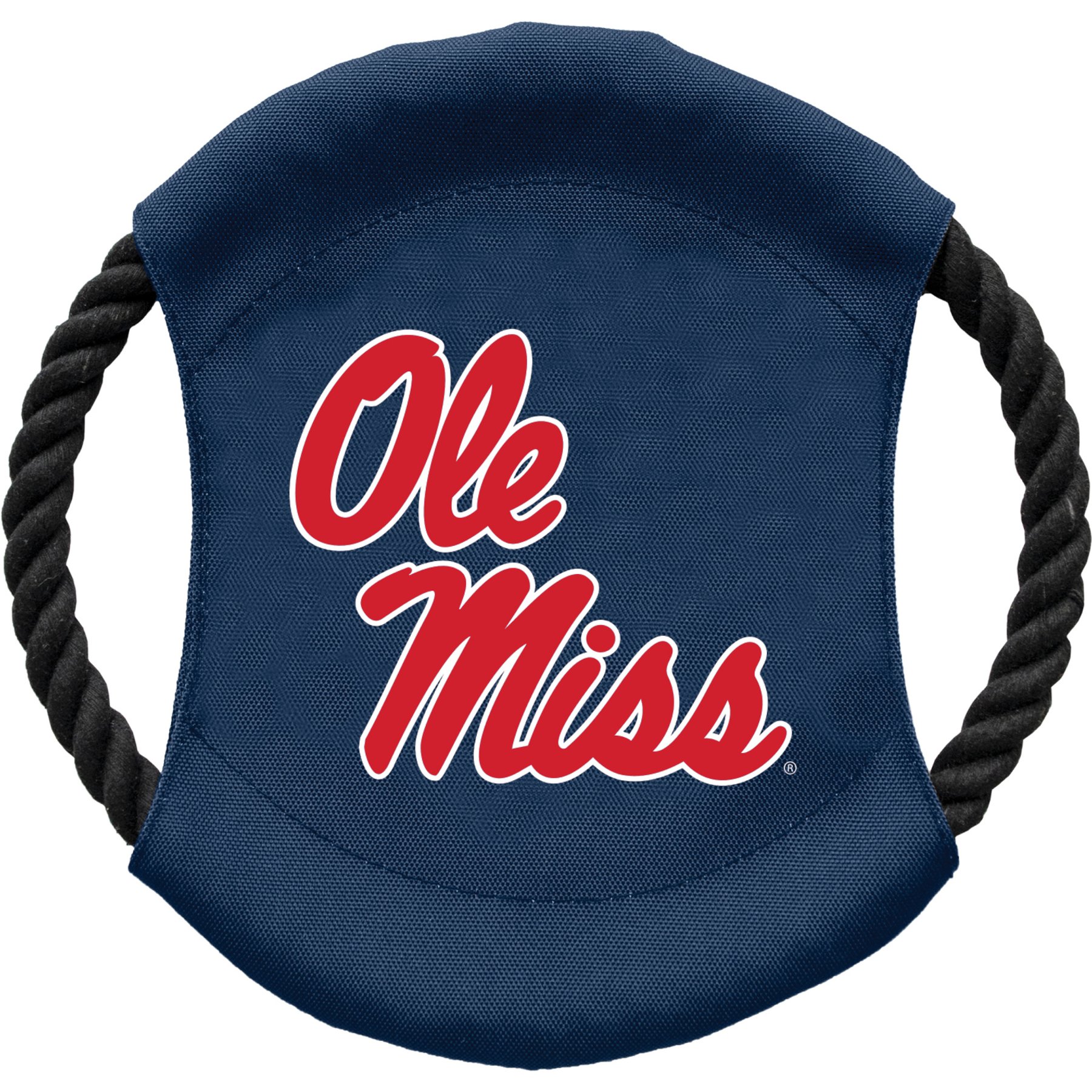 Littlearth NCAA Flying Disc Dog Toy, Mississippi Ole Rebels