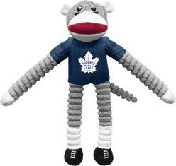 Littlearth NHL Sock Monkey Dog Chew Toy, Toronto Maple Leafs