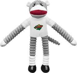 Littlearth NHL Sock Monkey Dog Chew Toy, Minnesota Wild