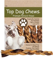 Top Dog Chews Braided Bully Sticks Dog Treats, 12-in, case of 5