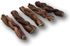 Top Dog Chews Braided 5 to 6-inch Bully Sticks Dog Treats, case of 5 slide 2 of 6