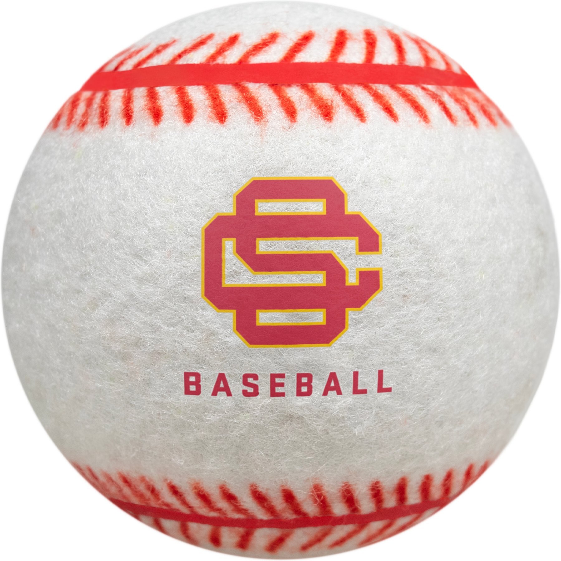 Littlearth NCAA Tough Chewer Baseball Dog Toy, USC Trojans
