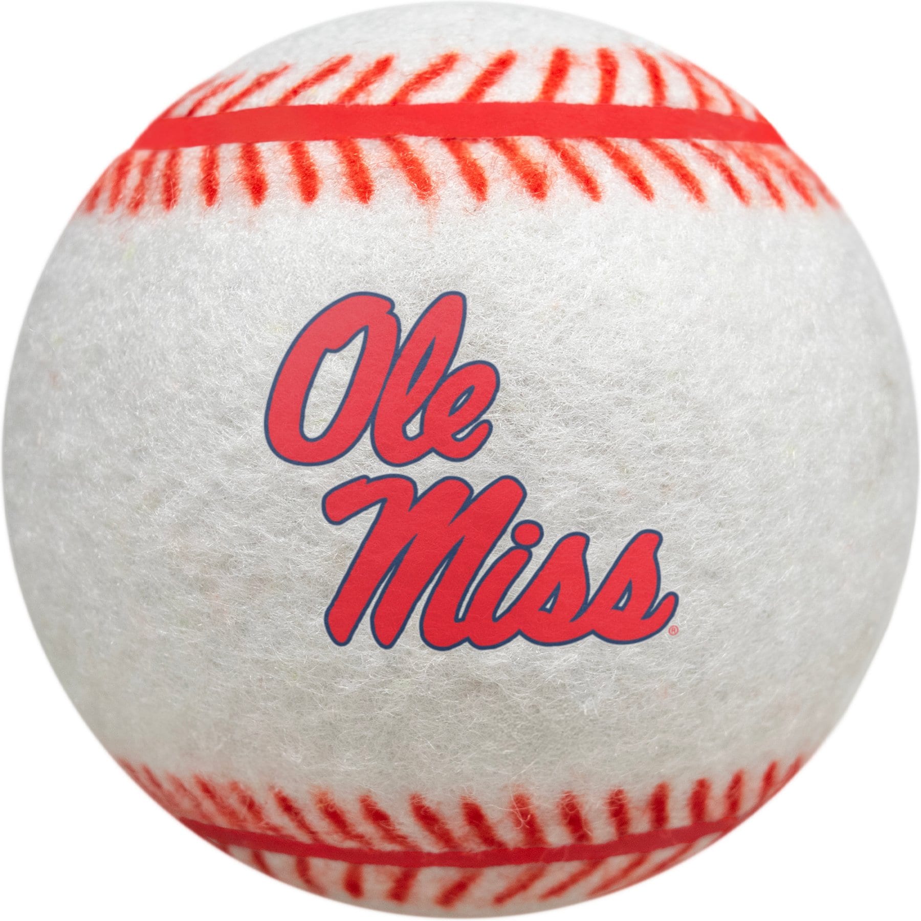 Littlearth NCAA Tough Chewer Baseball Dog Toy, Mississippi Ole Rebels
