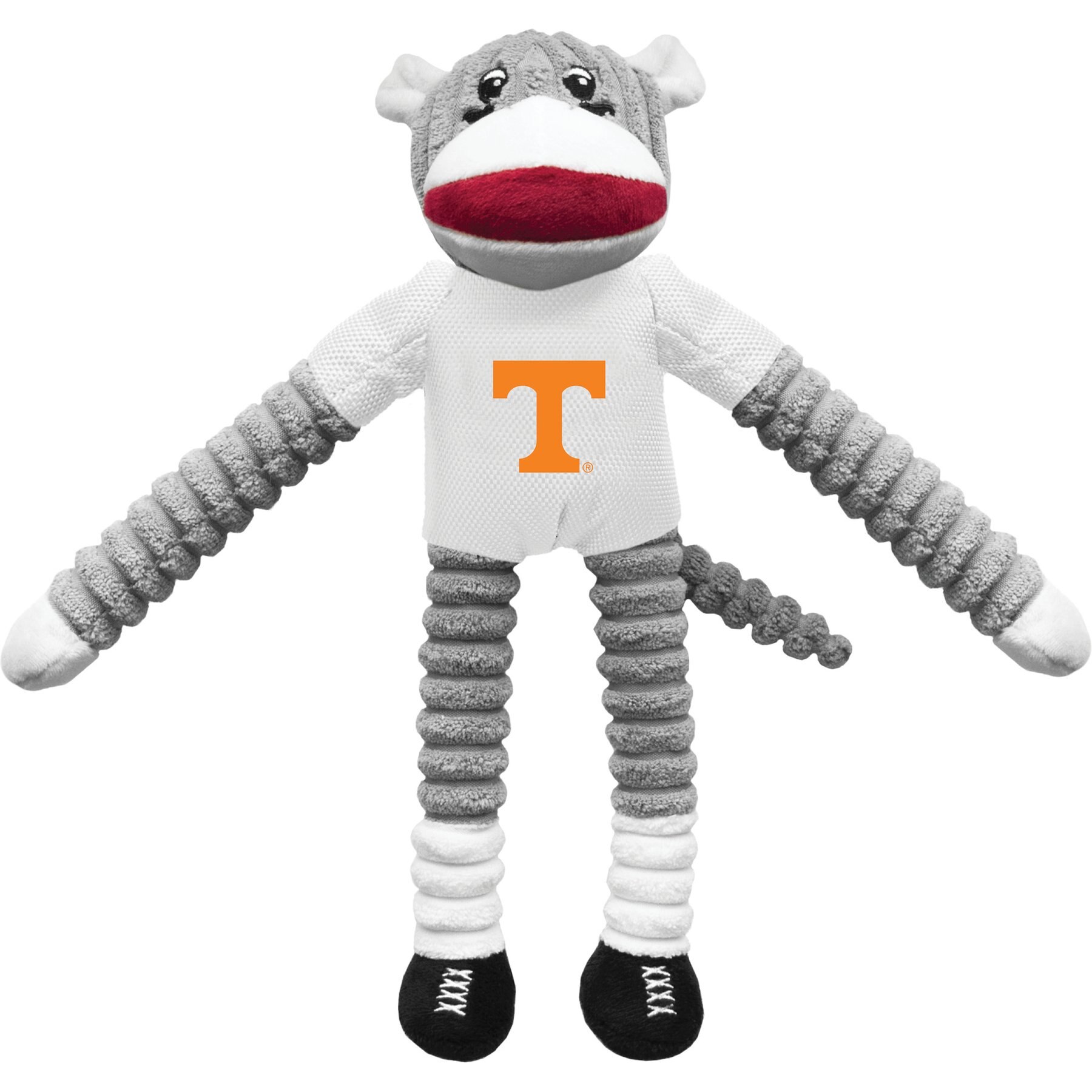Littlearth NCAA Sock Monkey Dog Chew Toy, Tennessee Volunteers