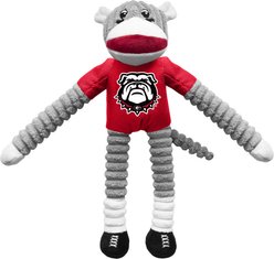 Littlearth NCAA Sock Monkey Dog Chew Toy, Georgia Bulldogs