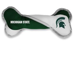 Littlearth NCAA Tug Bone with Squeaker Dog Toy, Michigan State Spartans
