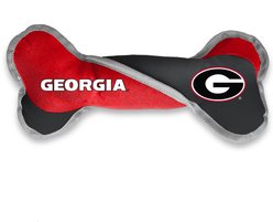Littlearth NCAA Tug Bone with Squeaker Dog Toy, Georgia Bulldogs