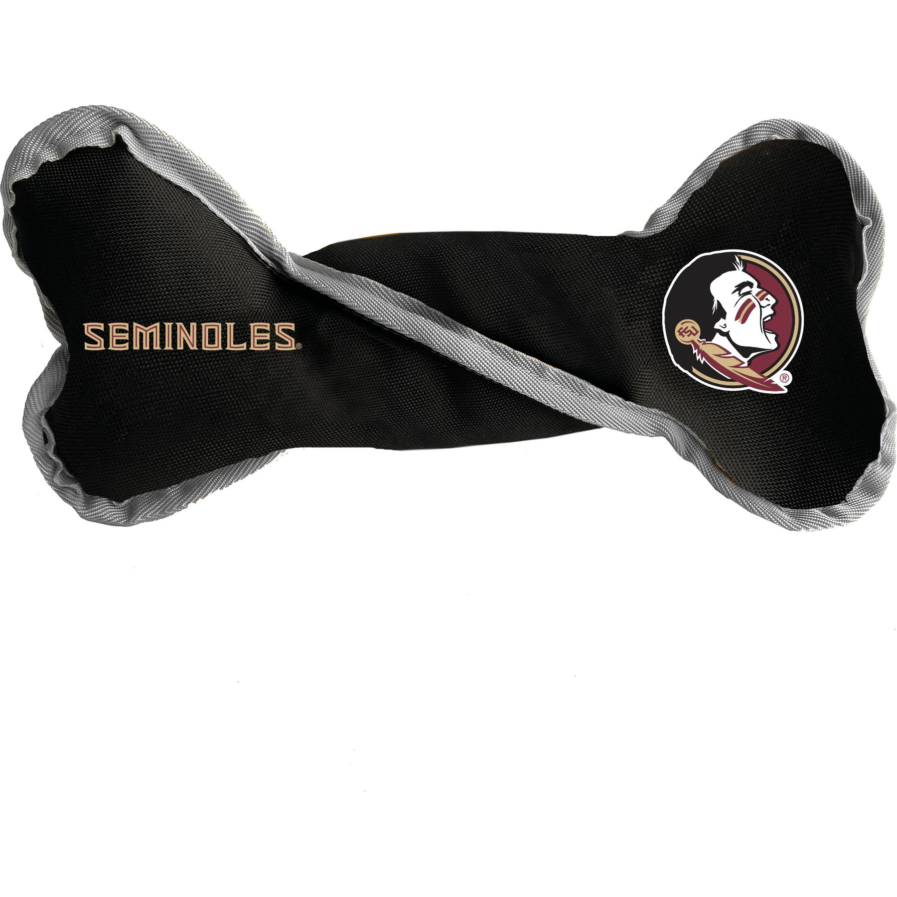 Littlearth NCAA Tug Bone with Squeaker Dog Toy, Florida State Seminoles