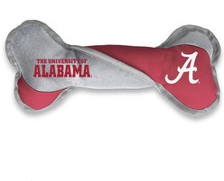 Littlearth NCAA Tug Bone with Squeaker Dog Toy, Alabama Crimson Tide