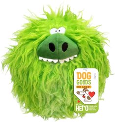 DogGoods Do Good FuzzyBallz Outdoor Plush Dog Toy, Green