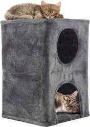 Pet Adobe Indoor 2 Story Cat Condo House, Grey