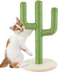 Pet Adobe 27-in Cactus Scratching Plush Cat Tree Post, Green, Small