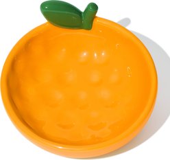 VETRESKA Tangerine Dishwasher Safe Ceramic Dog Bowl, Orange, Small: 8.5-oz