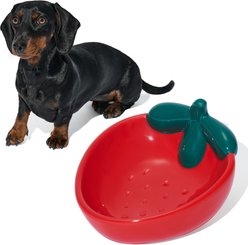 VETRESKA Strawberry Dishwasher Safe Ceramic Dog Bowl, Red, Small: 8.5-oz slide 2 of 8