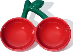 VETRESKA Cherry Dishwasher Safe Ceramic Dog Bowl, Red, Small: 7.4-oz