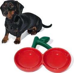 VETRESKA Cherry Dishwasher Safe Ceramic Dog Bowl, Red, Small: 7.4-oz slide 2 of 8