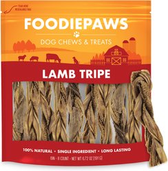 Foodiepaws 6-in Lamb Tripe Sticks Natural Dog Chew Treats, 8 count