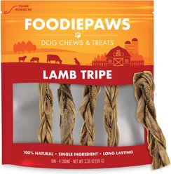 Foodiepaws 6-in Lamb Tripe Sticks Natural Dog Chew Treats, 4 count slide 1 of 8