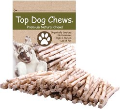 Top Dog Chews Rawhide Natural Twist Sticks Dog Treats, 100 count