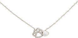 Penthouse Paws Paw Love Pendant Cat Mom Necklace, Silver, 16 to 18-in