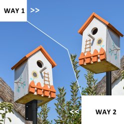 MIXXIDEA Adjustable Hummingbird Universal Stand Set Feeder Pole Wild Bird House Accessory, Black, 80-in slide 2 of 7