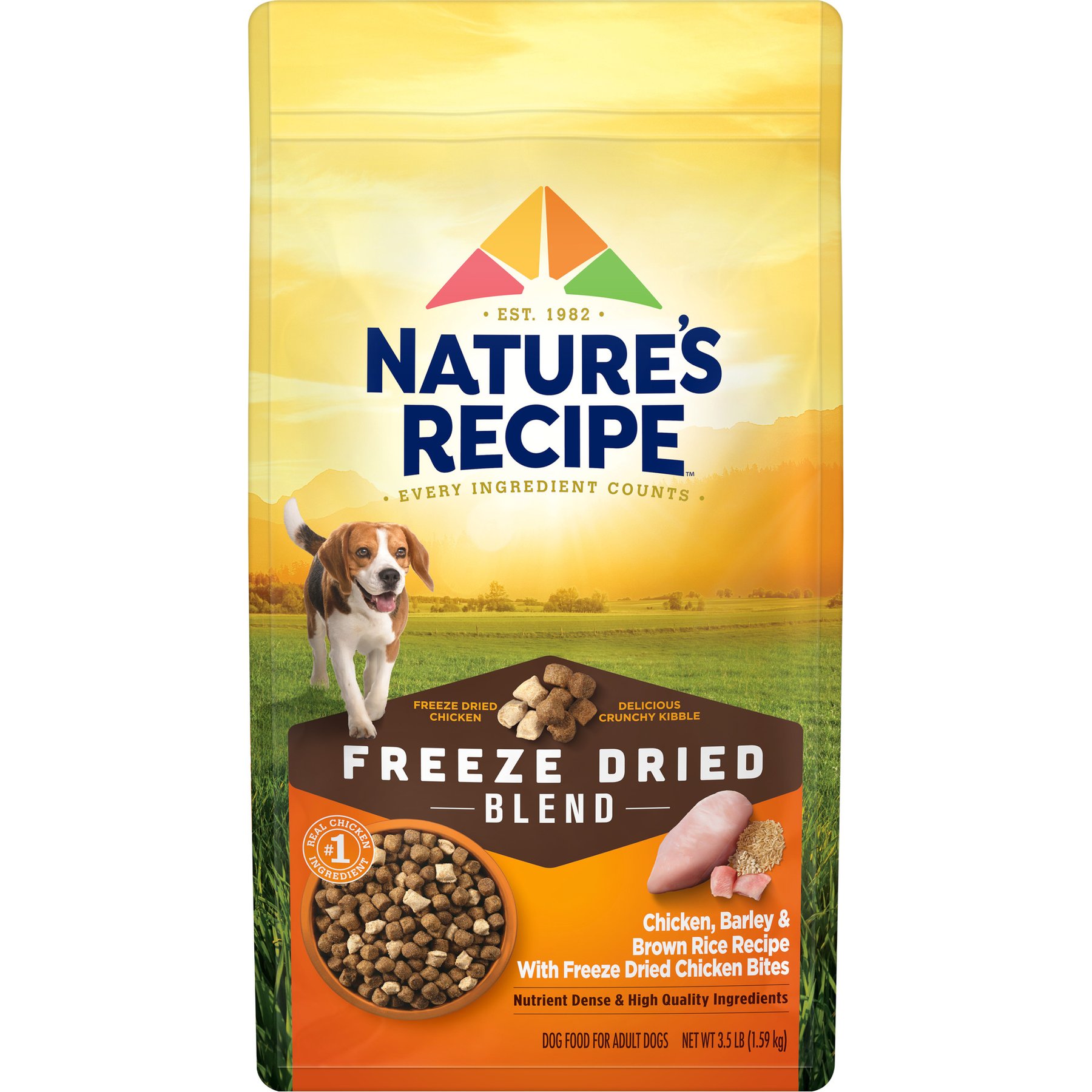 Nature's Recipe Freeze-Dried Blend Chicken, Barley & Brown Rice Dog Food, 3.5-lb bag