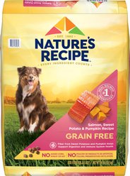 Nature's Recipe Grain-Free Salmon, Sweet Potato & Pumpkin Recipe Dry Dog Food, 34-lb bag