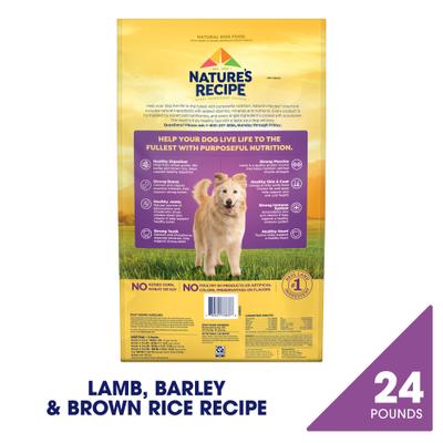 Show full view: Nature's Recipe Adult Lamb, Barley & Brown Rice Recipe Dry Dog Food, 24-lb bag slide 3 of 13