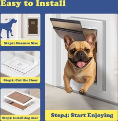 iPetba Extreme Weather Resistant Locking Dog Door, Silver, X-Large slide 2 of 9