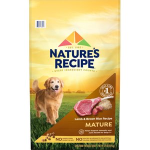 Nature's Recipe Mature Lamb & Brown Rice Recipe Dry Dog Food, 24-lb bag