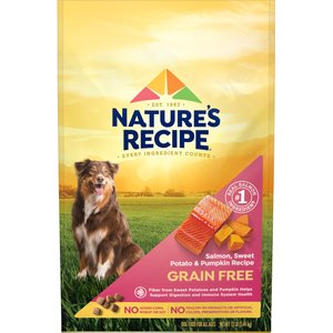 Nature's Recipe Grain-Free Salmon, Sweet Potato & Pumpkin Recipe Dry Dog Food, 12-lb bag