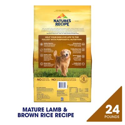Show full view: Nature's Recipe Mature Lamb & Brown Rice Recipe Dry Dog Food, 24-lb bag slide 3 of 13
