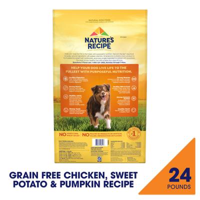 Show full view: Nature's Recipe Grain-Free Chicken, Sweet Potato & Pumpkin Recipe Dry Dog Food, 24-lb bag slide 3 of 13
