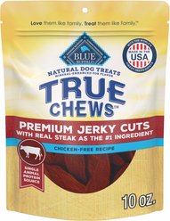 Blue Buffalo True Chews Premium Jerky Cuts Natural Steak Dog Treats, 10-oz bag