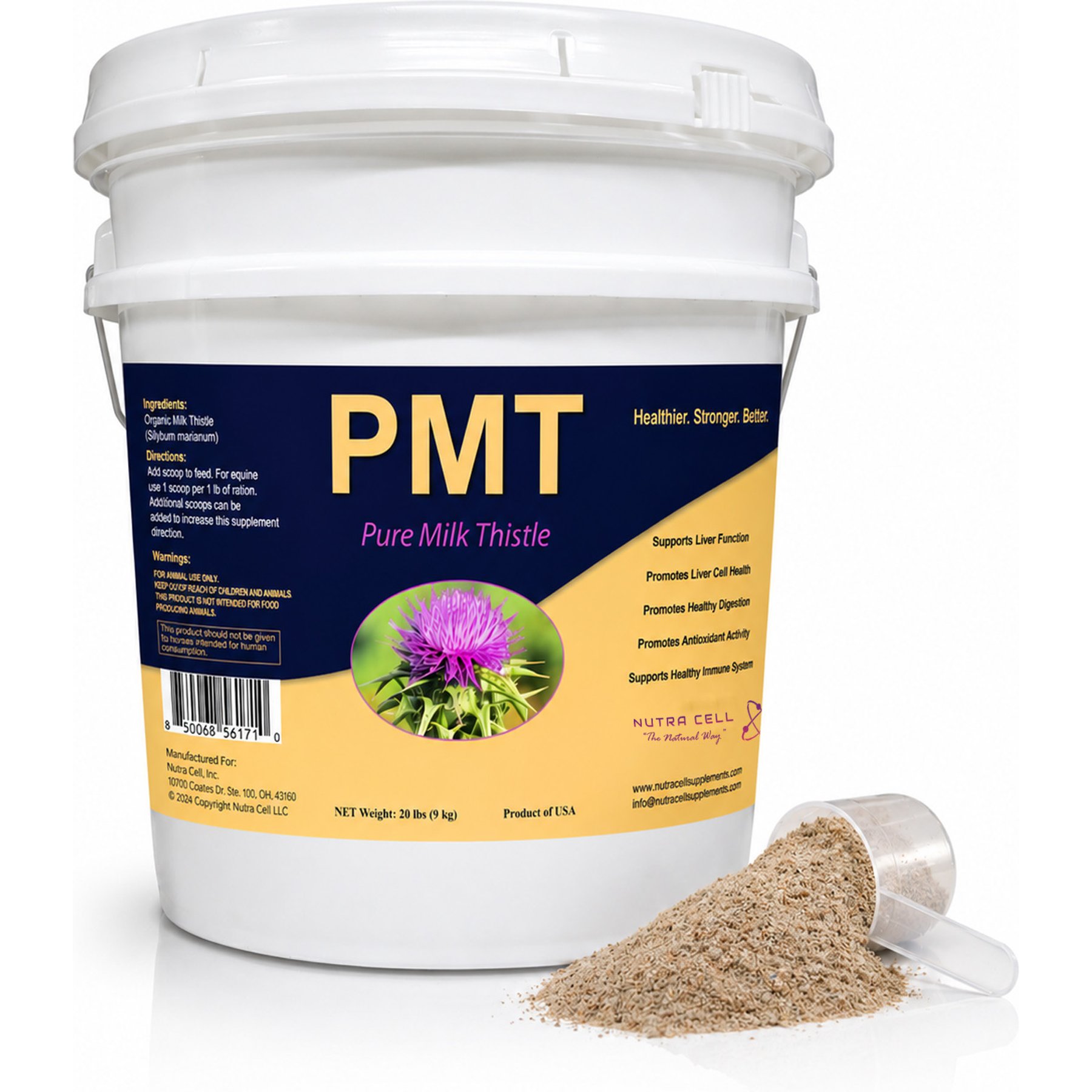 Nutra Cell Pure Milk Thistle Powder Horse Digestive Aid, 20-lb bucket