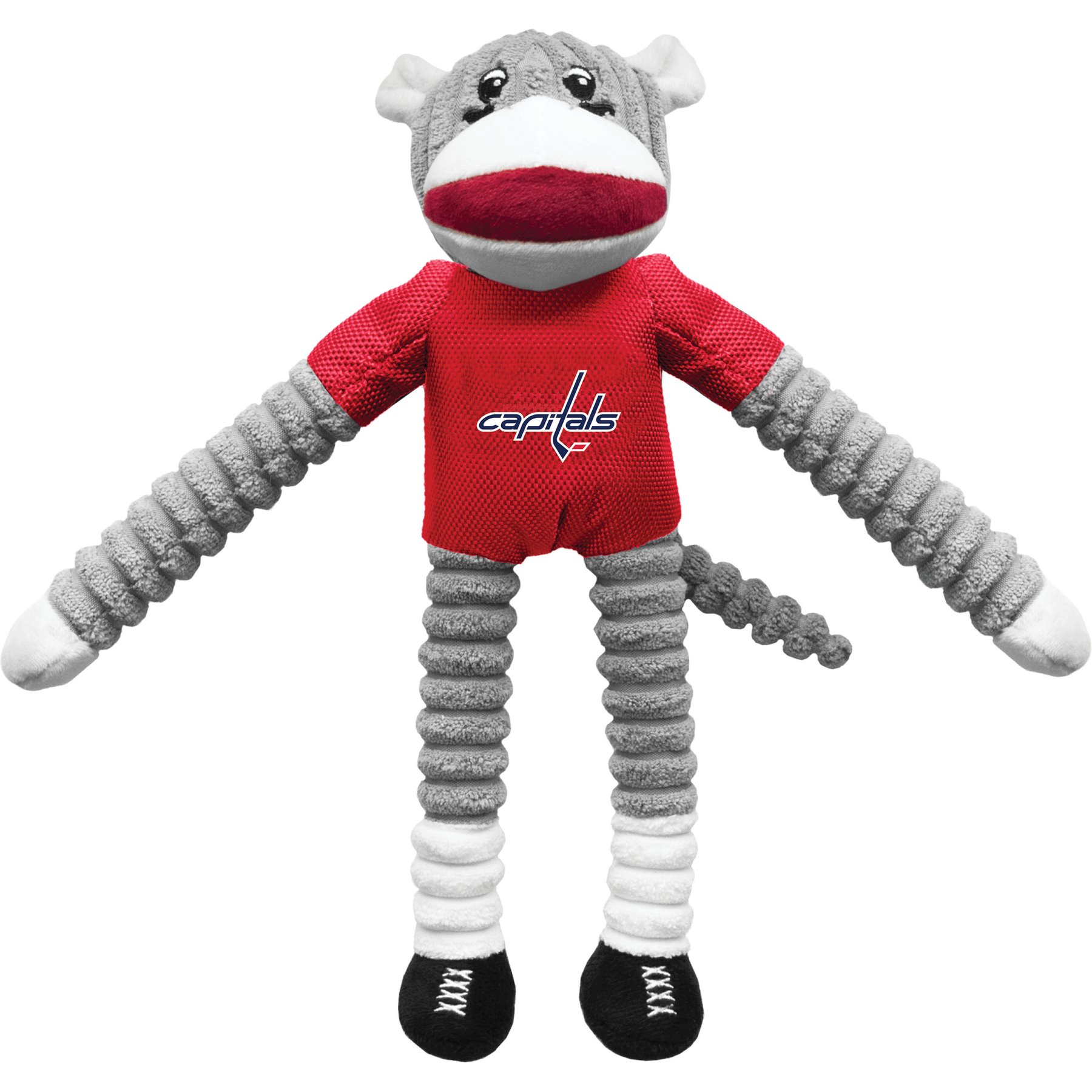 Littlearth NHL Sock Monkey Dog Chew Toy, Washington Capitals