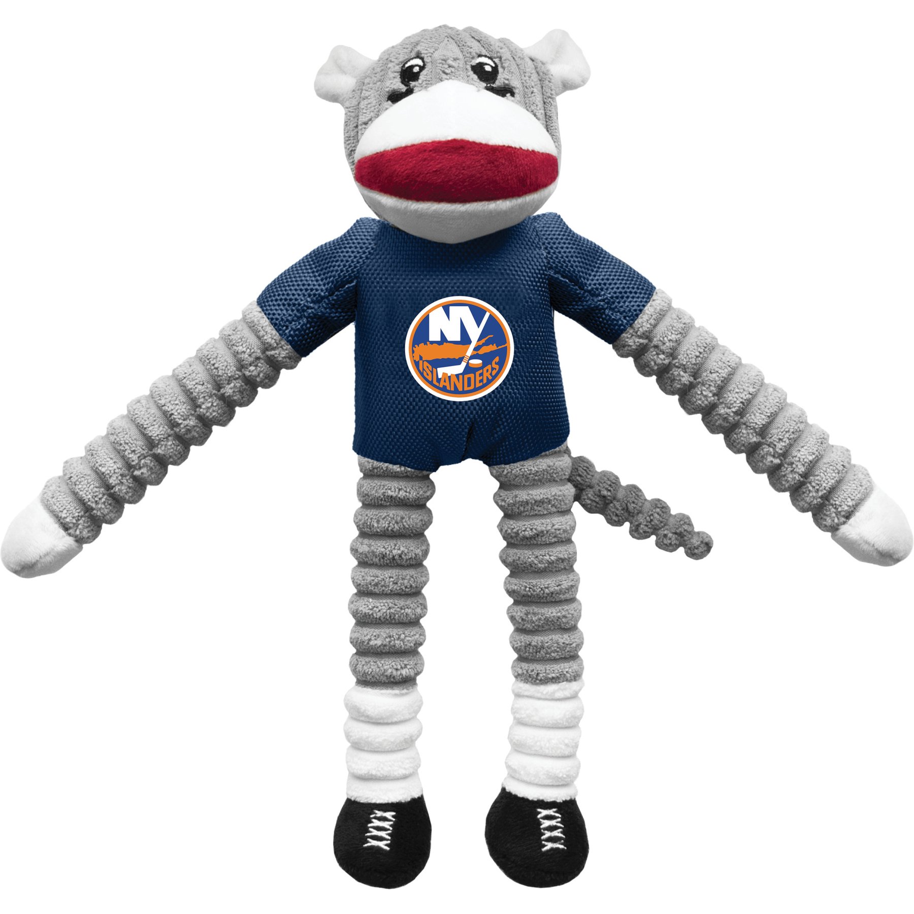 Littlearth NHL Sock Monkey Dog Chew Toy, New York Islanders