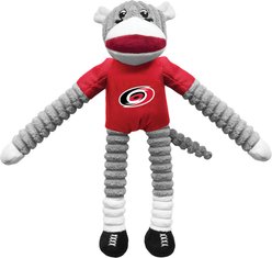 Littlearth NHL Sock Monkey Dog Chew Toy, Carolina Hurricanes