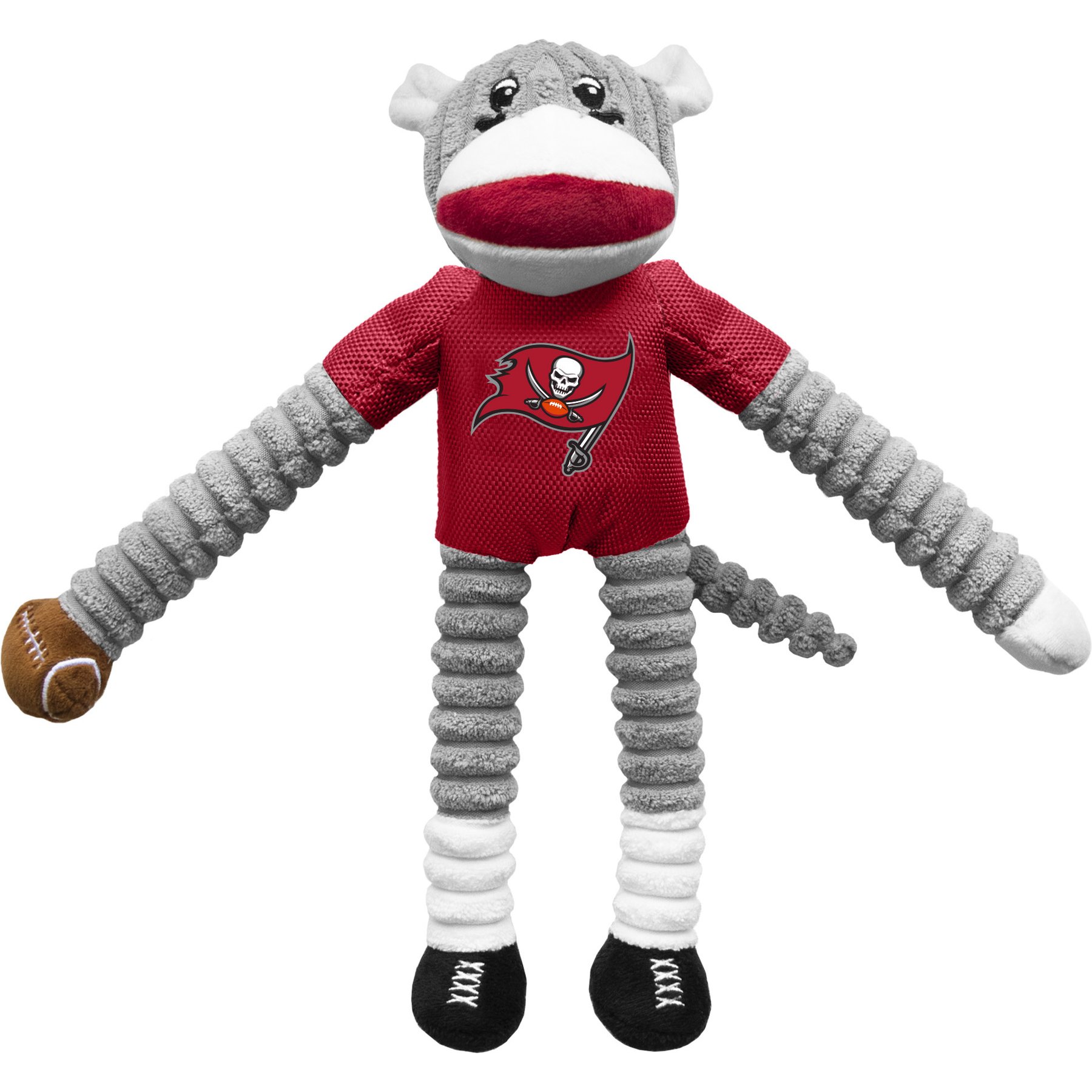Littlearth NFL Sock Monkey Dog Chew Toy, Tampa Bay Buccaneers