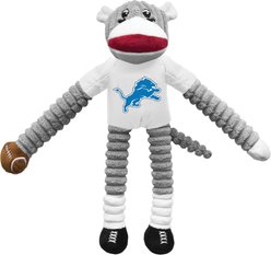Littlearth NFL Sock Monkey Dog Chew Toy, Detroit Lions