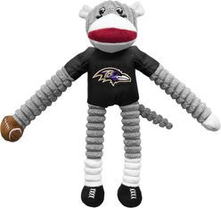 Littlearth NFL Sock Monkey Dog Chew Toy, Baltimore Ravens