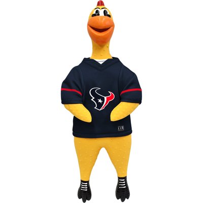 Littlearth Littlearth NFL Rubber Chicken Squeaky Dog Chew Toy, Houston Texans