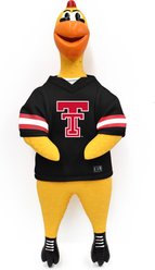 Littlearth NCAA Rubber Chicken Squeaky Dog Chew Toy, Texas Tech Red Raiders